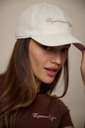 White Cap - Beige Embroidery