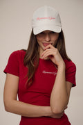 White Cap — Pink Embroidery