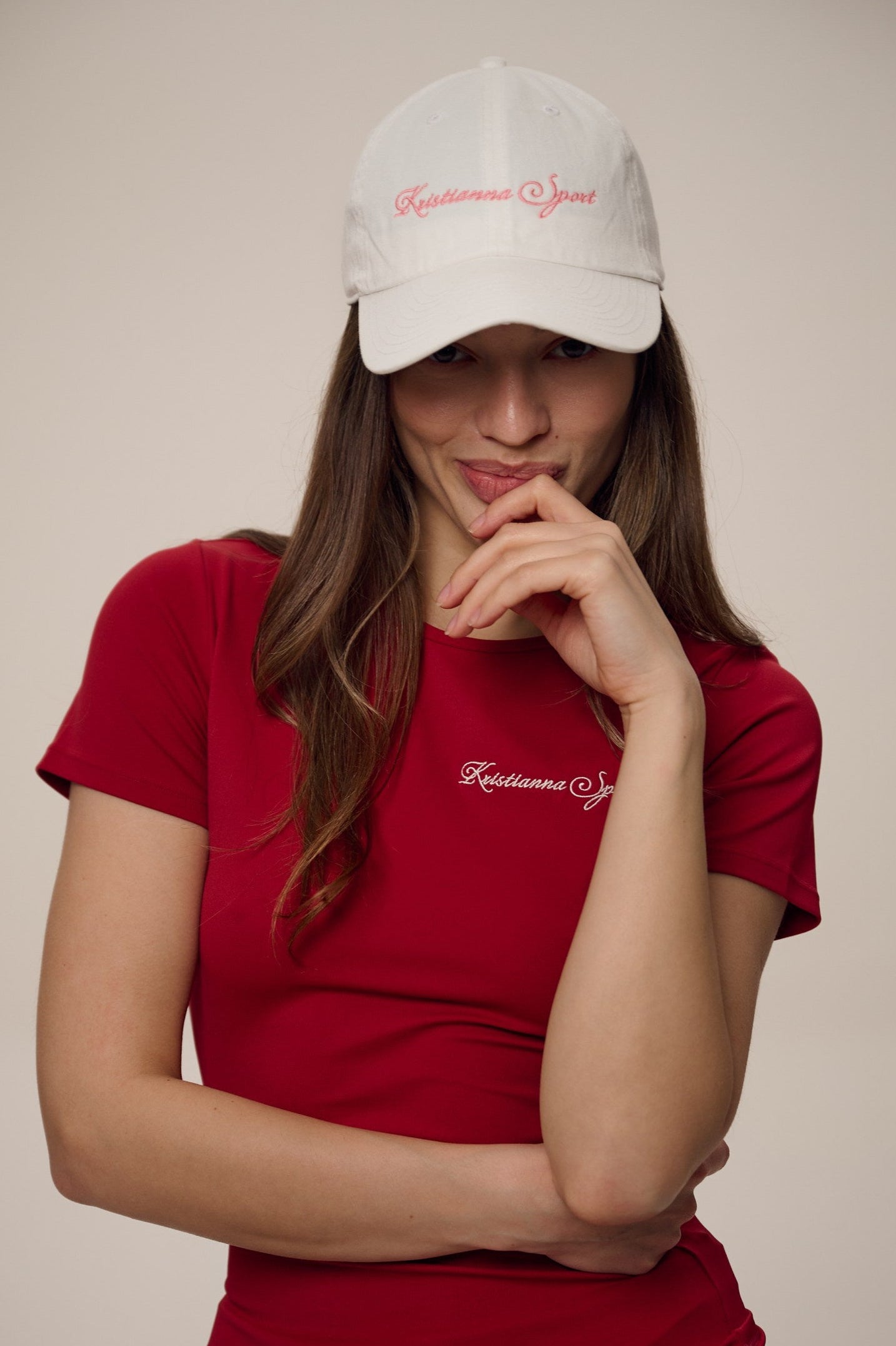 White Cap — Pink Embroidery