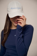 White cap - Blue Embroidery